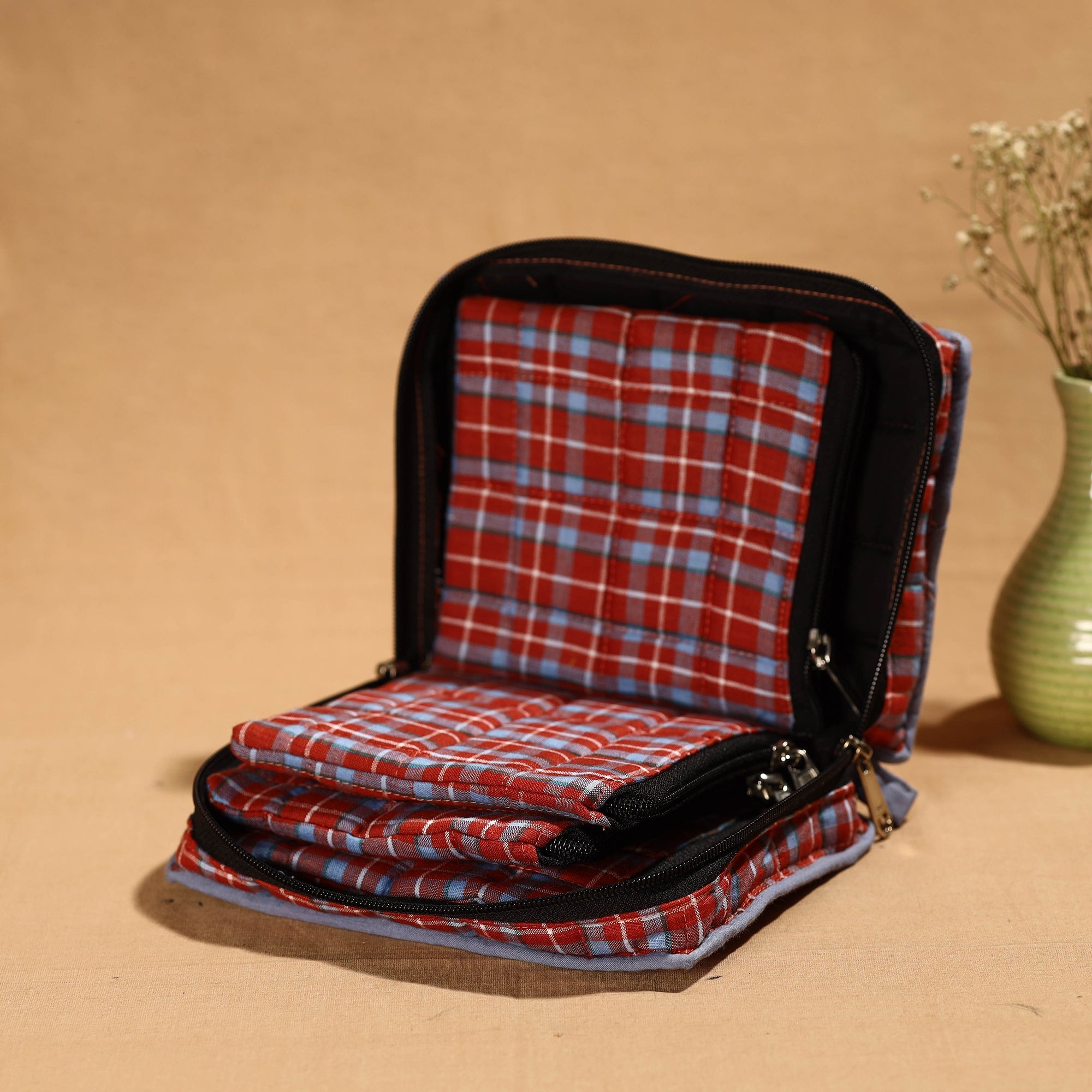 Multicolor Handmade Cotton Jewelry Bag - 4 Pockets