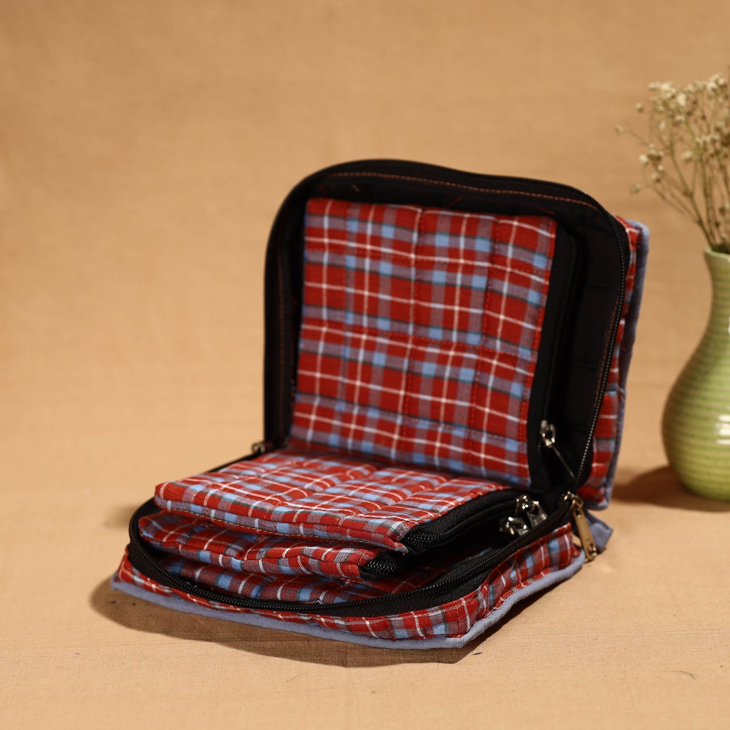 Multicolor Handmade Cotton Jewelry Bag - 4 Pockets