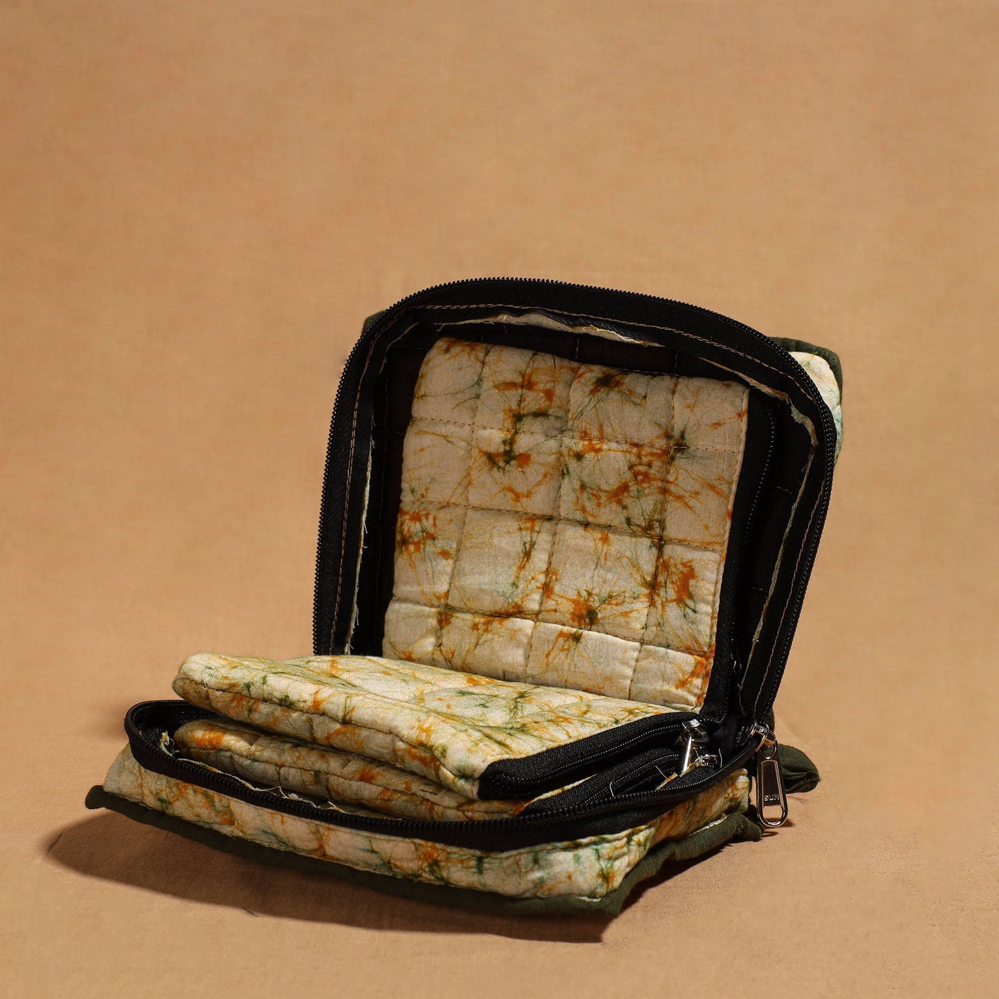 White Handmade 4 Pockets Cotton Jewelry Bag 