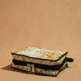 White Handmade 4 Pockets Cotton Jewelry Bag 