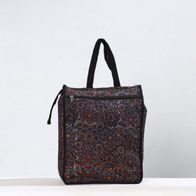 Multicoolor Handmade Ajrakh Block Printed Cotton Shopping Bag 01