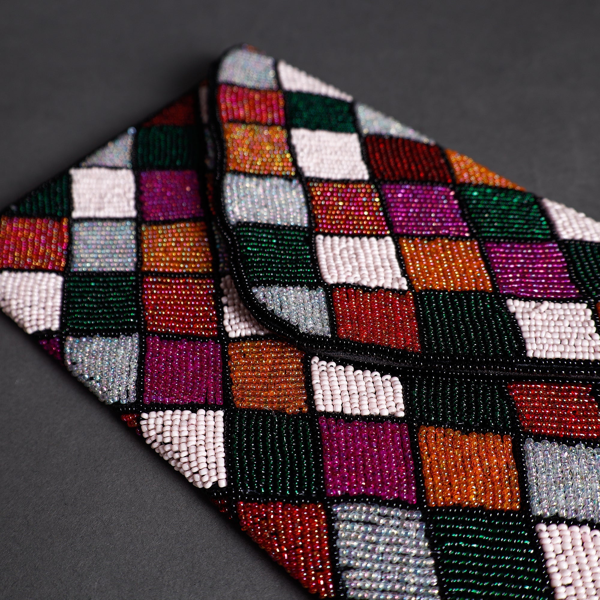 Multicolor Handmade Bead Work Clutch