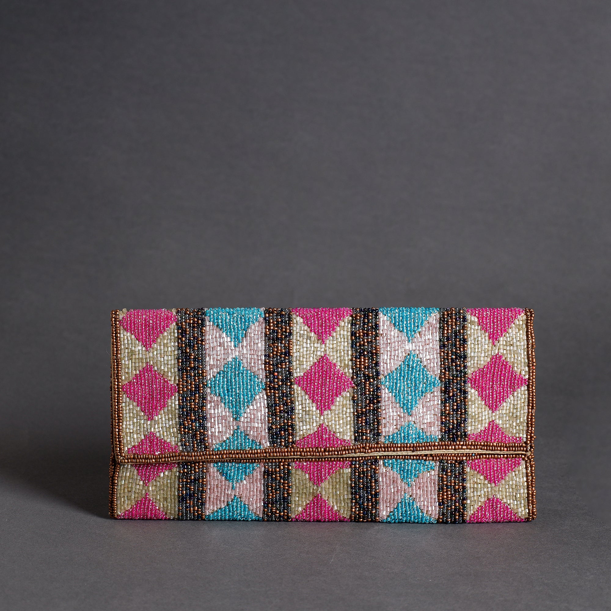 Multicolor Handmade Bead Work Clutch