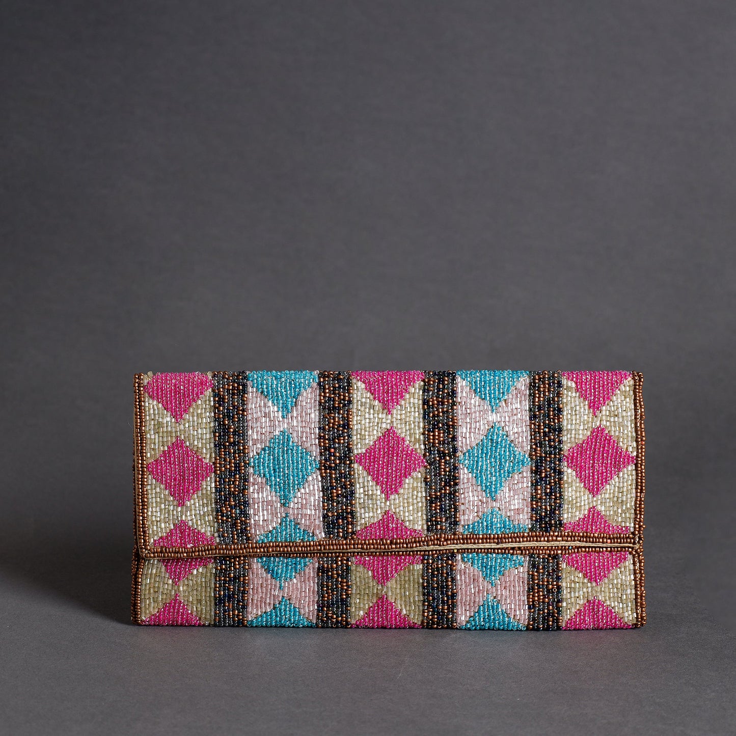 Multicolor Handmade Bead Work Clutch