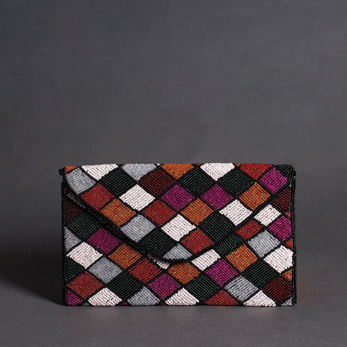 Multicolor Handmade Bead Work Clutch