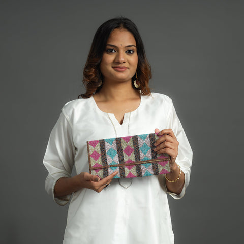 Multicolor Handmade Bead Work Clutch