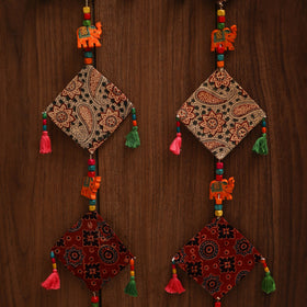 Multicolor - handmade bead work fabric hanging for home