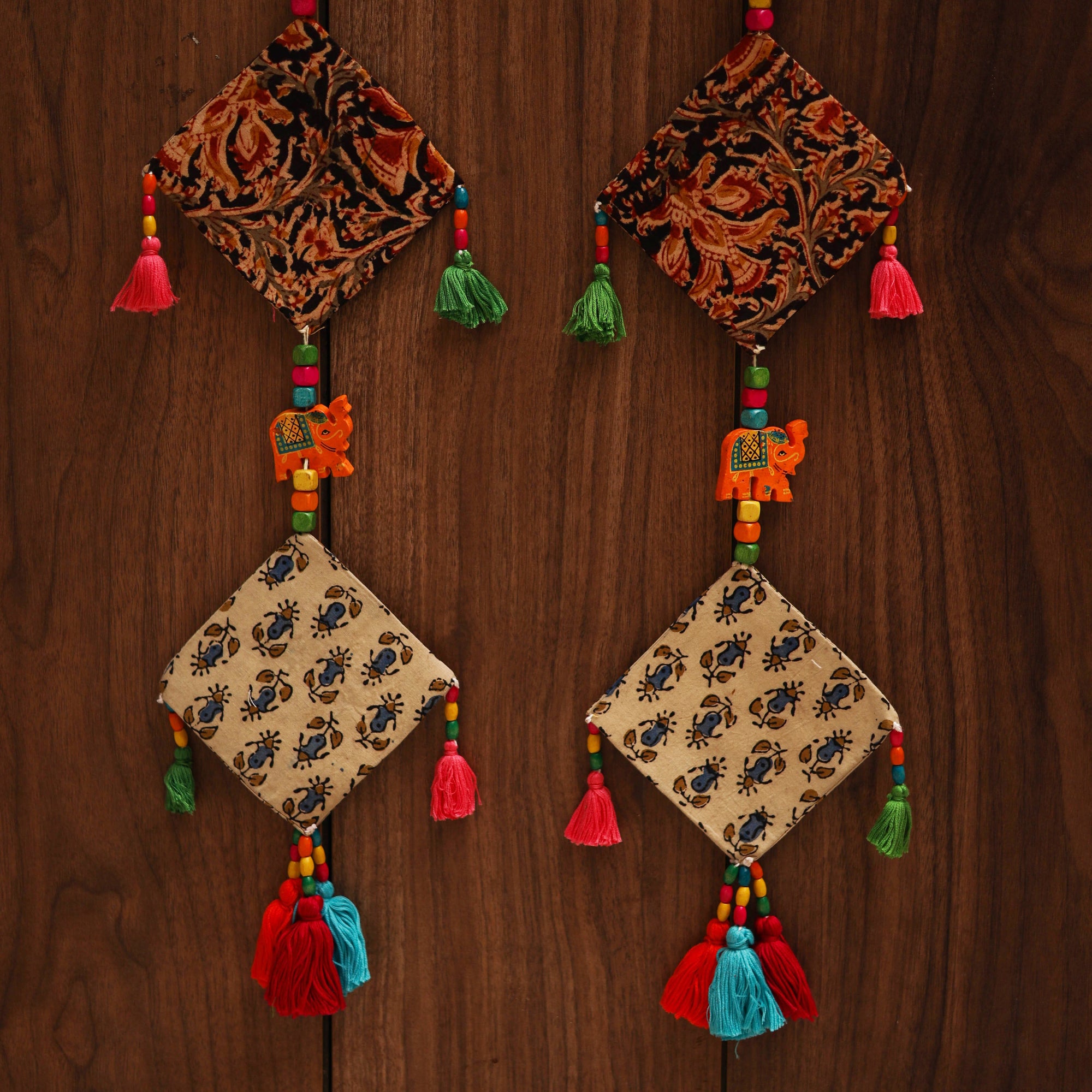Multicolor - handmade bead work fabric hanging for home