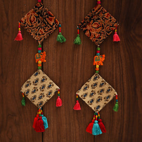 Multicolor - handmade bead work fabric hanging for home