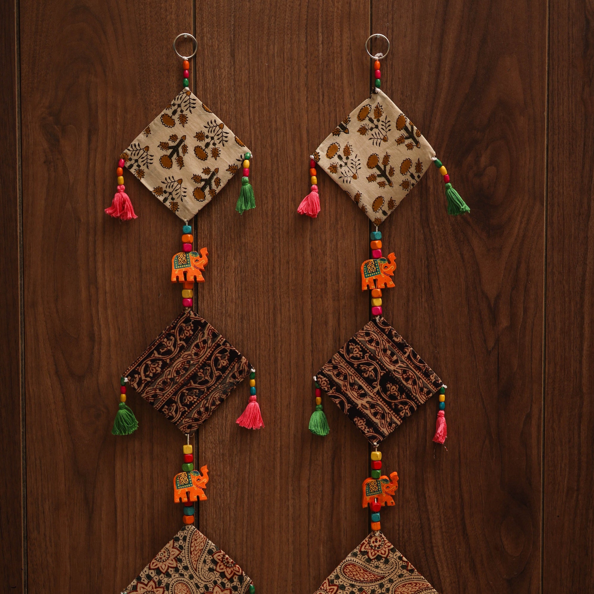 Multicolor - handmade bead work fabric hanging for home
