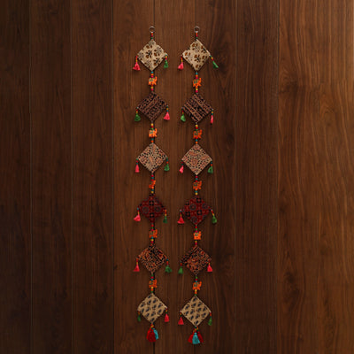 Multicolor - handmade bead work fabric hanging for home