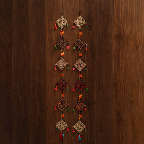 Multicolor - handmade bead work fabric hanging for home