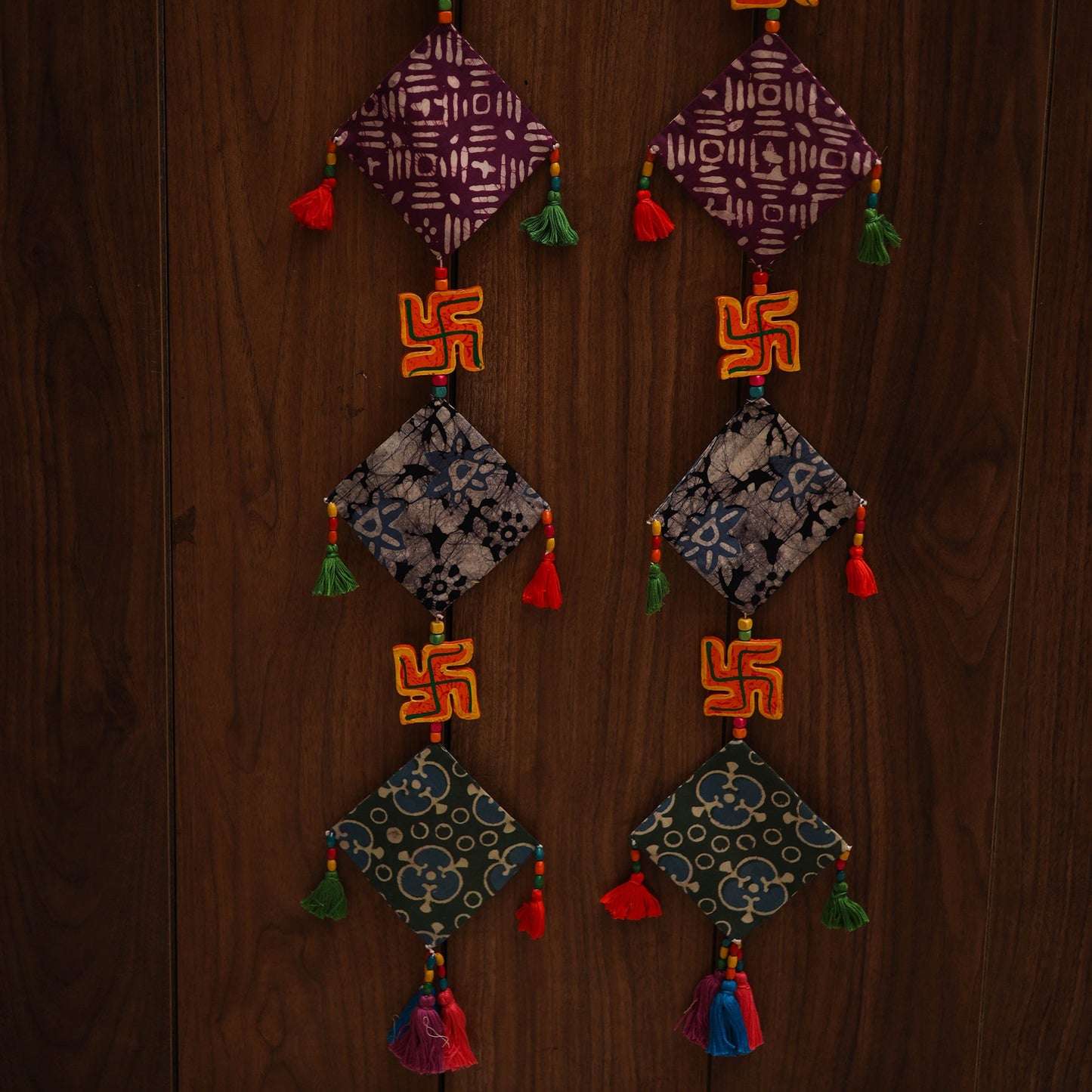 Multicolor - handmade bead work fabric hanging for home