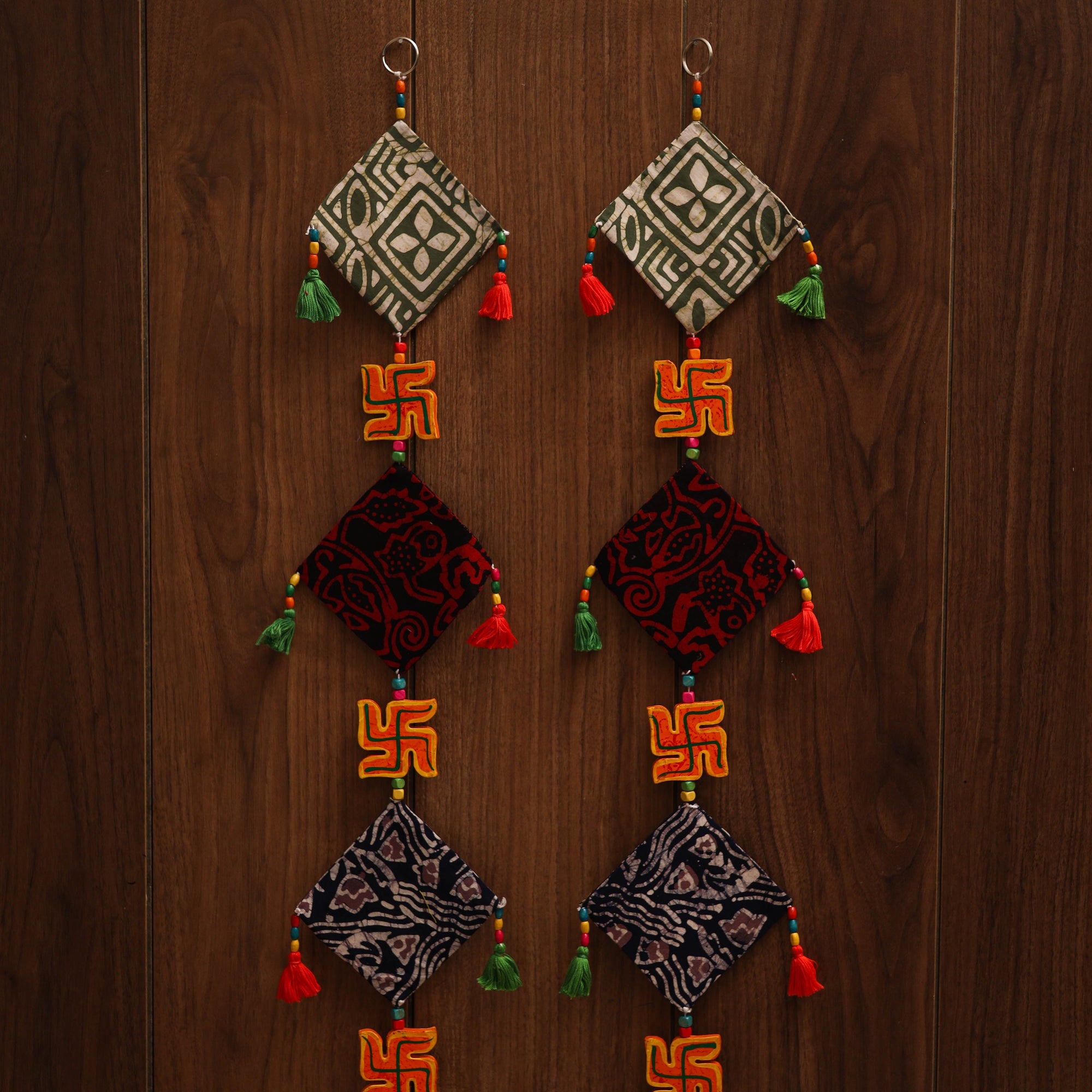 Multicolor - handmade bead work fabric hanging for home
