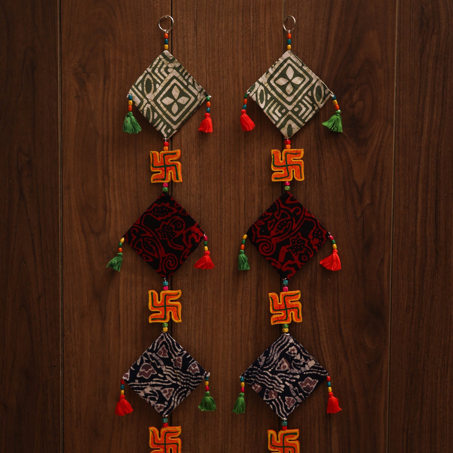 Multicolor - handmade bead work fabric hanging for home