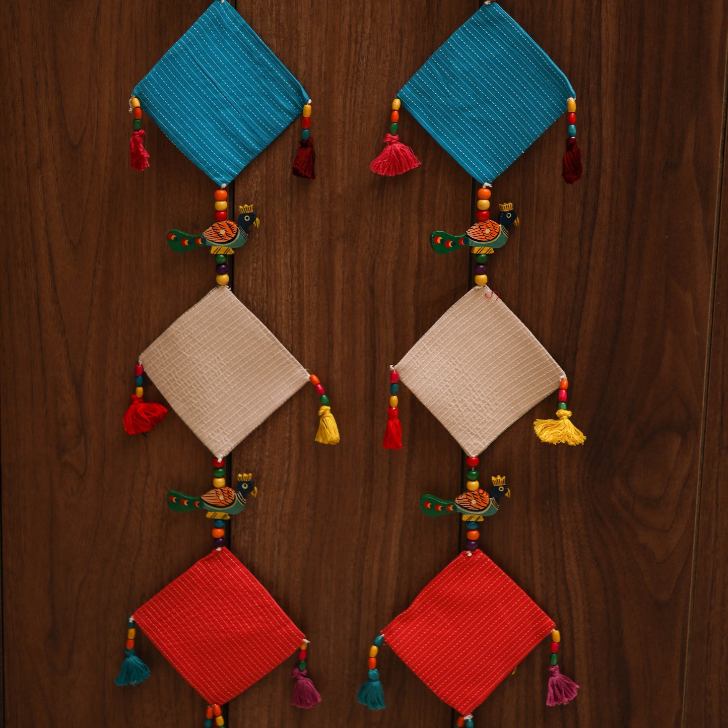 Multicolor - handmade bead work fabric hanging for home