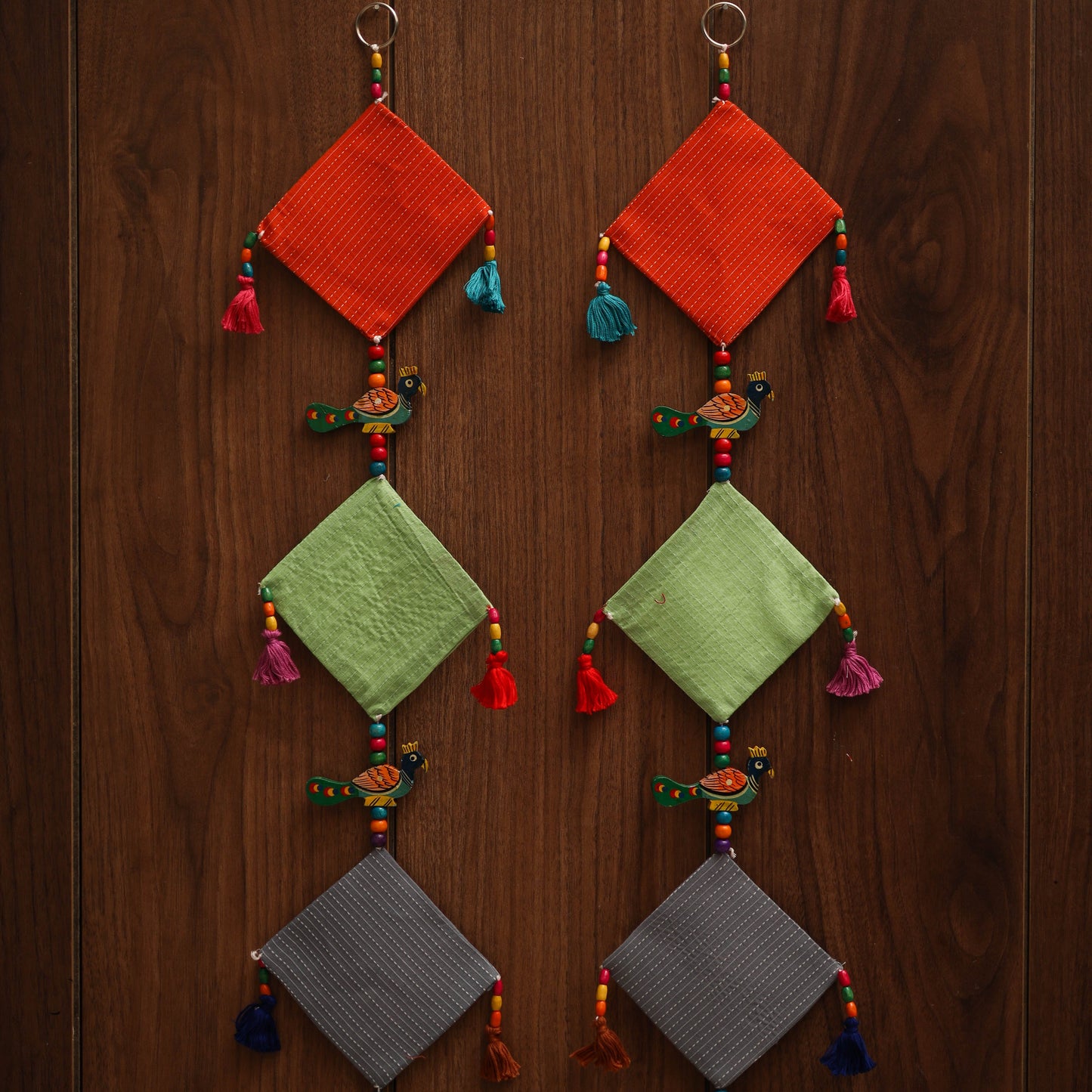 Multicolor - handmade bead work fabric hanging for home