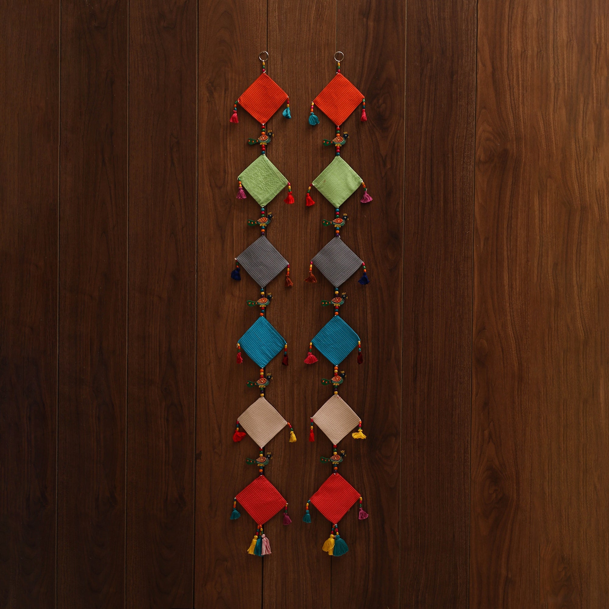 Multicolor - handmade bead work fabric hanging for home