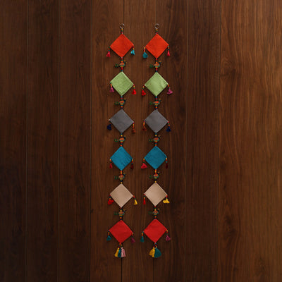 Multicolor - handmade bead work fabric hanging for home