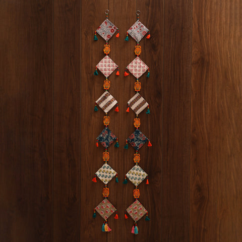 Multicolor - handmade bead work fabric hanging for home