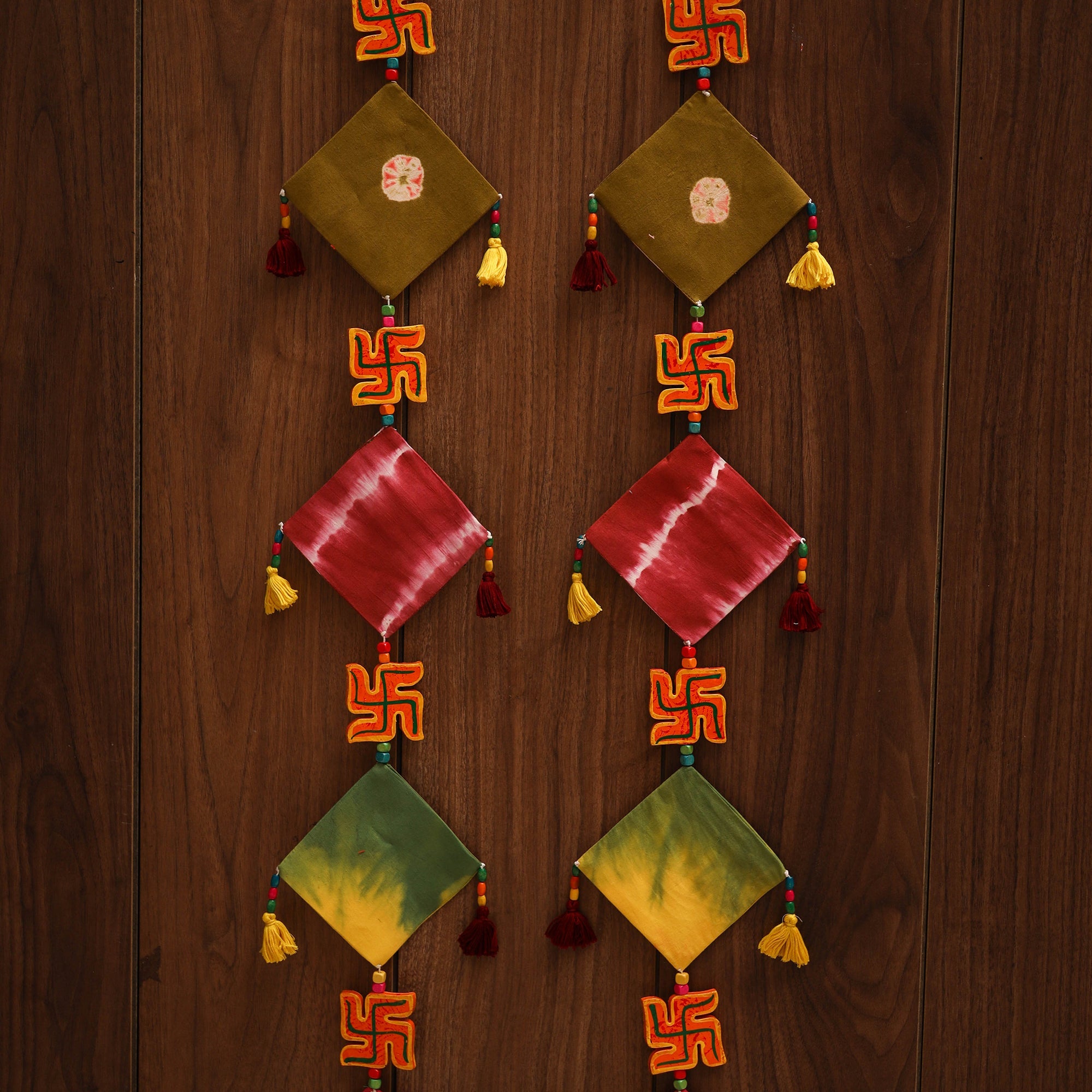 Multicolor - handmade bead work fabric hanging for home