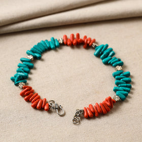 Multicolor - handmade beads & metal anklet 01 - handcrafted