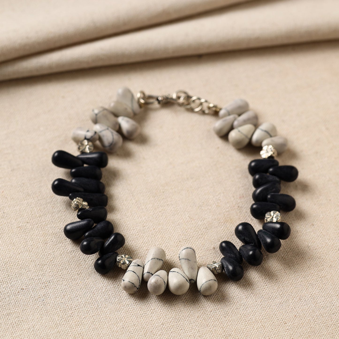 Multicolor - handmade beads & metal anklet 02 - handcrafted