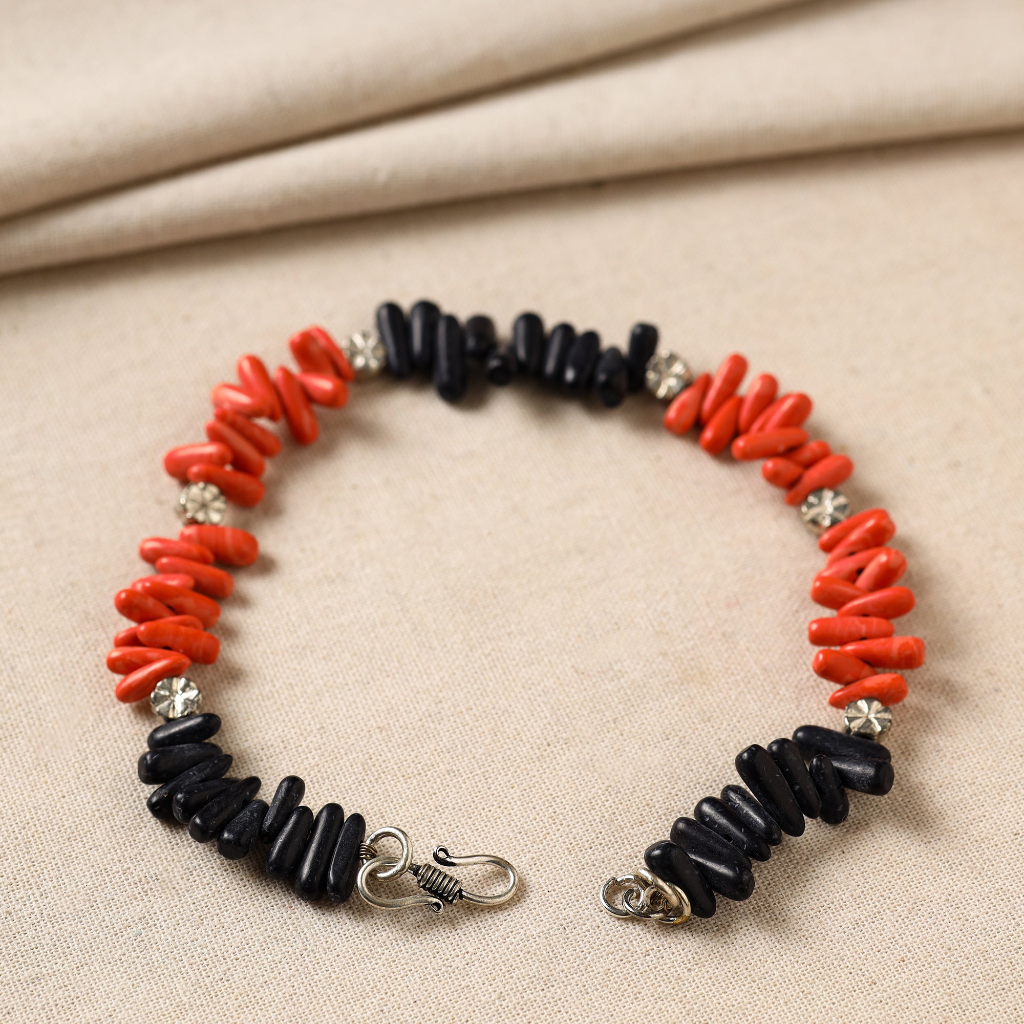   Handmade Beads & Metal Anklet 07 