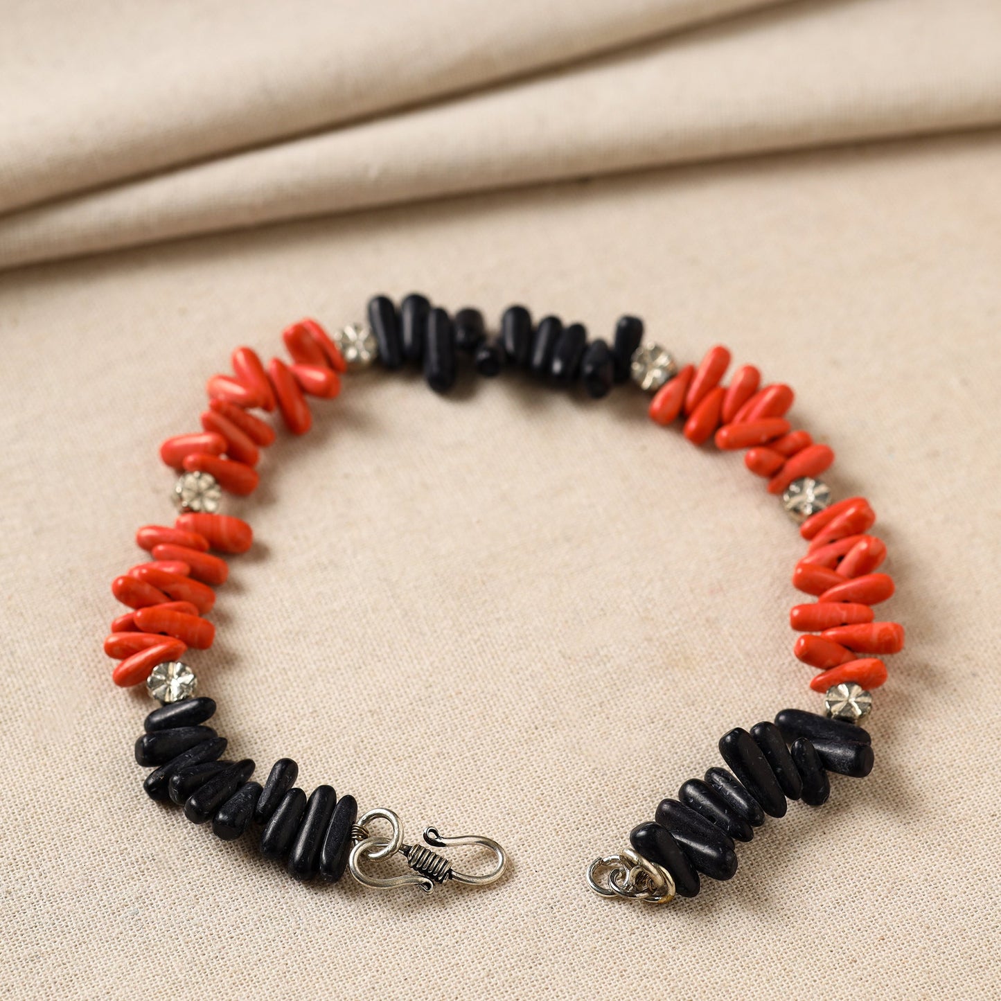   Handmade Beads & Metal Anklet 07 