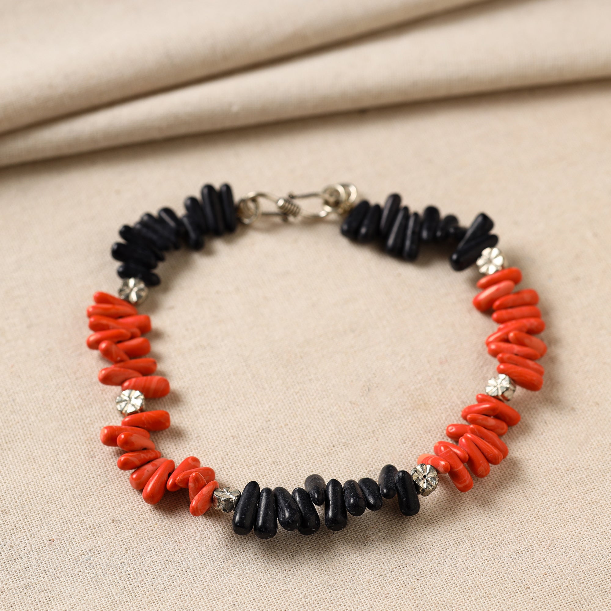   Handmade Beads & Metal Anklet 07 