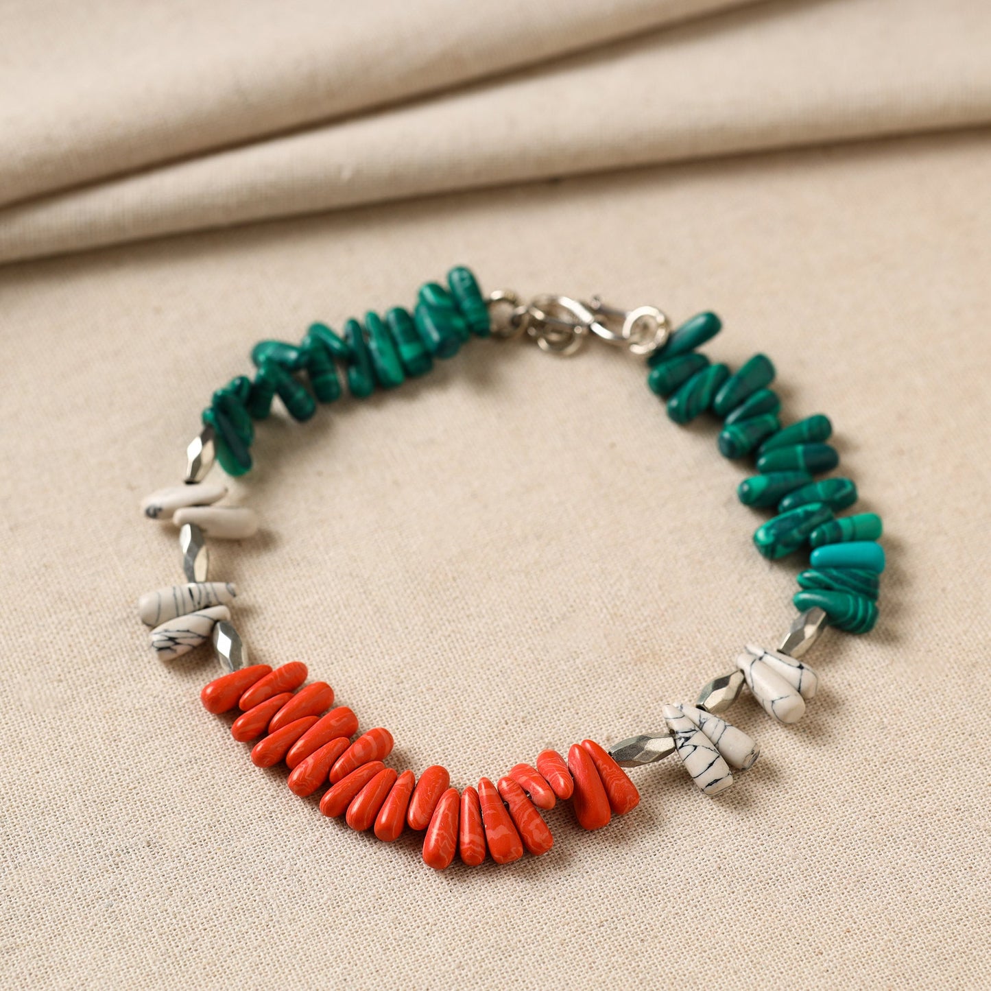 Multicolor - handmade beads & metal anklet 11 - handcrafted