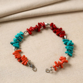 Multicolor - handmade beads & metal anklet 12 - handcrafted