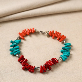 Multicolor - handmade beads & metal anklet 12 - handcrafted