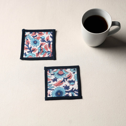 Multicolor Handmade Cotton Coasters (Set of 2)