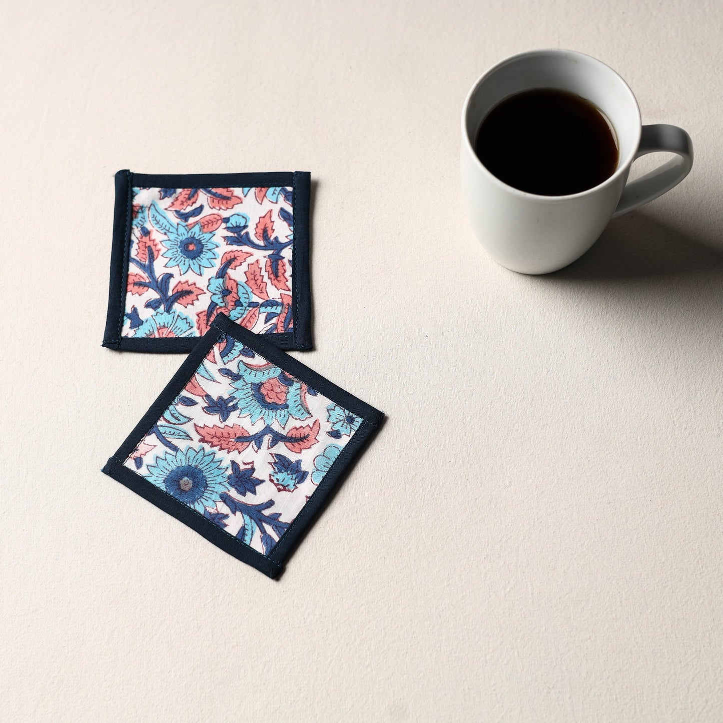 Multicolor Handmade Cotton Coasters (Set of 2)