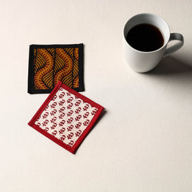 Multicolor Handmade Cotton Coasters (Set of 2)