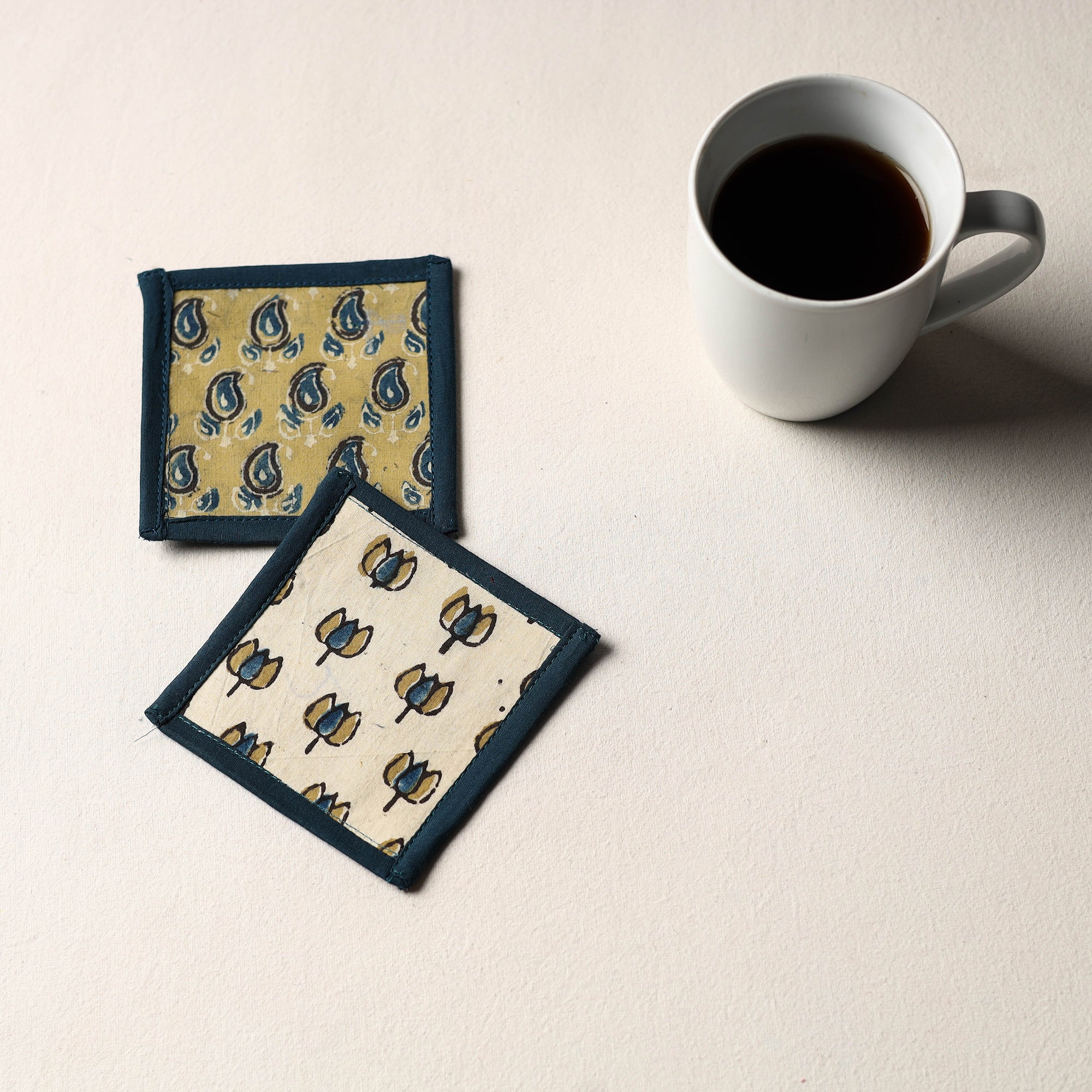Multicolor Handmade Cotton Coasters (Set of 2)