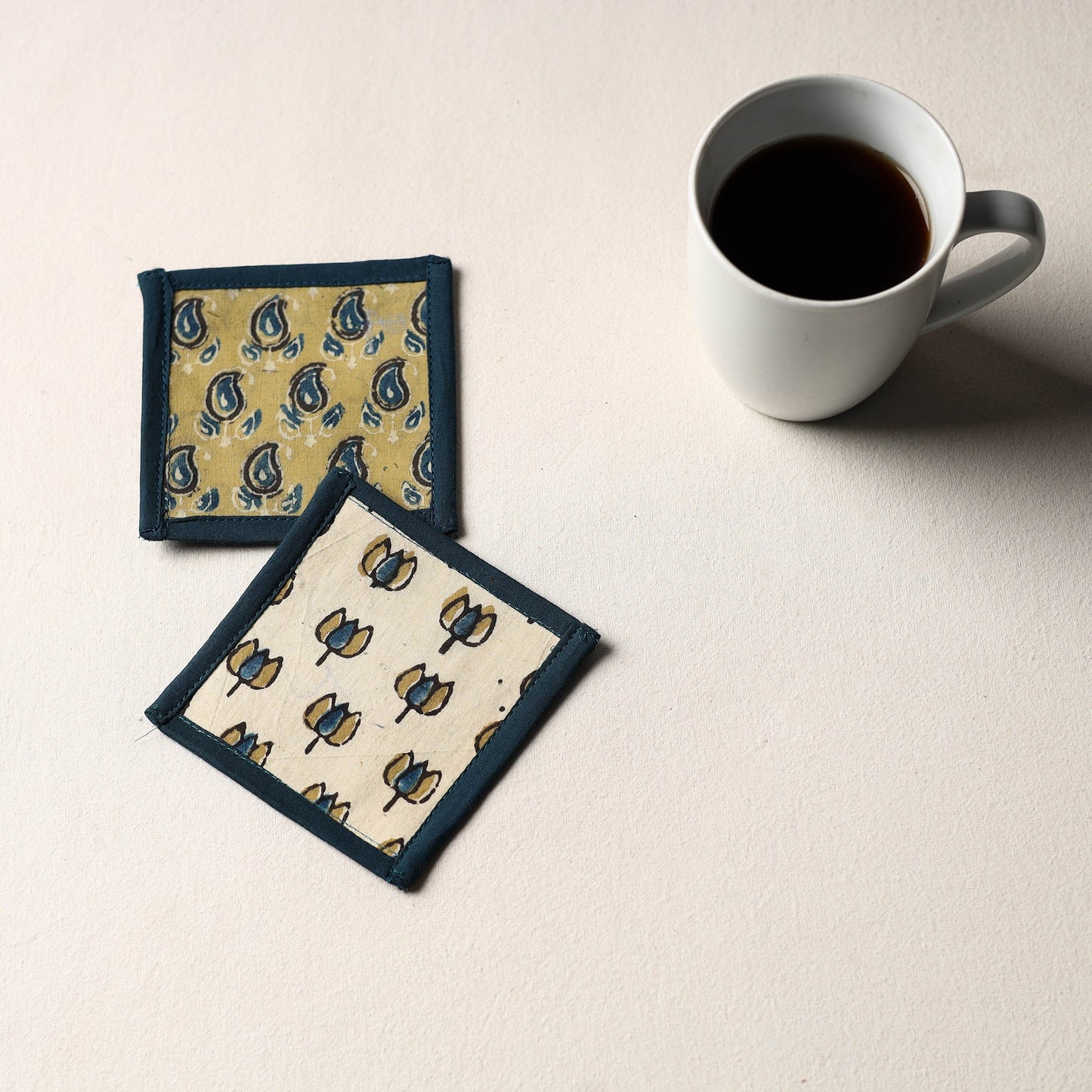 Multicolor Handmade Cotton Coasters (Set of 2)