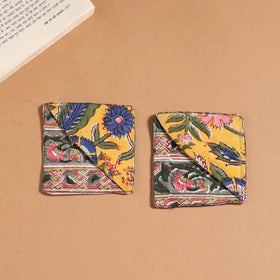 Multicolor - handmade cotton fabric corner bookmark (set