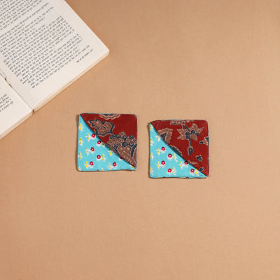 Multicolor - handmade cotton fabric corner bookmark (set