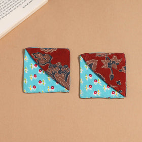 Multicolor - handmade cotton fabric corner bookmark (set