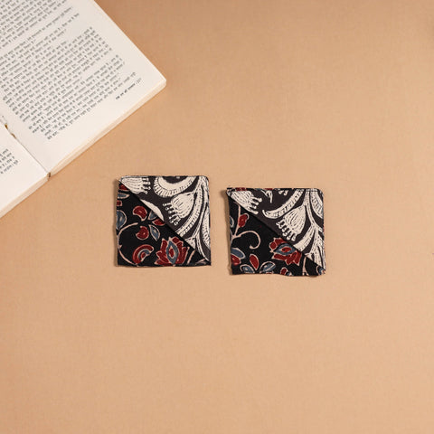 Multicolor - handmade cotton fabric corner bookmark (set