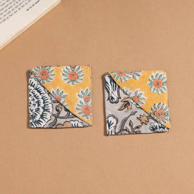 Multicolor - handmade cotton fabric corner bookmark (set