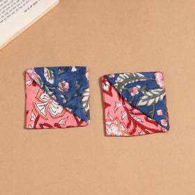 Multicolor - handmade cotton fabric corner bookmark (set