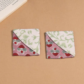 Multicolor - handmade cotton fabric corner bookmark (set