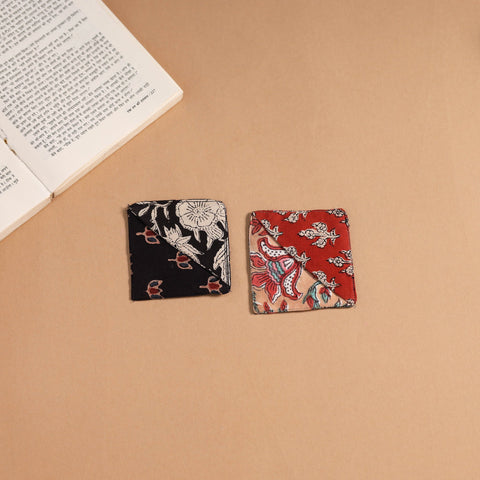 Multicolor - handmade cotton fabric corner bookmark (set
