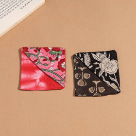 Multicolor - handmade cotton fabric corner bookmark (set