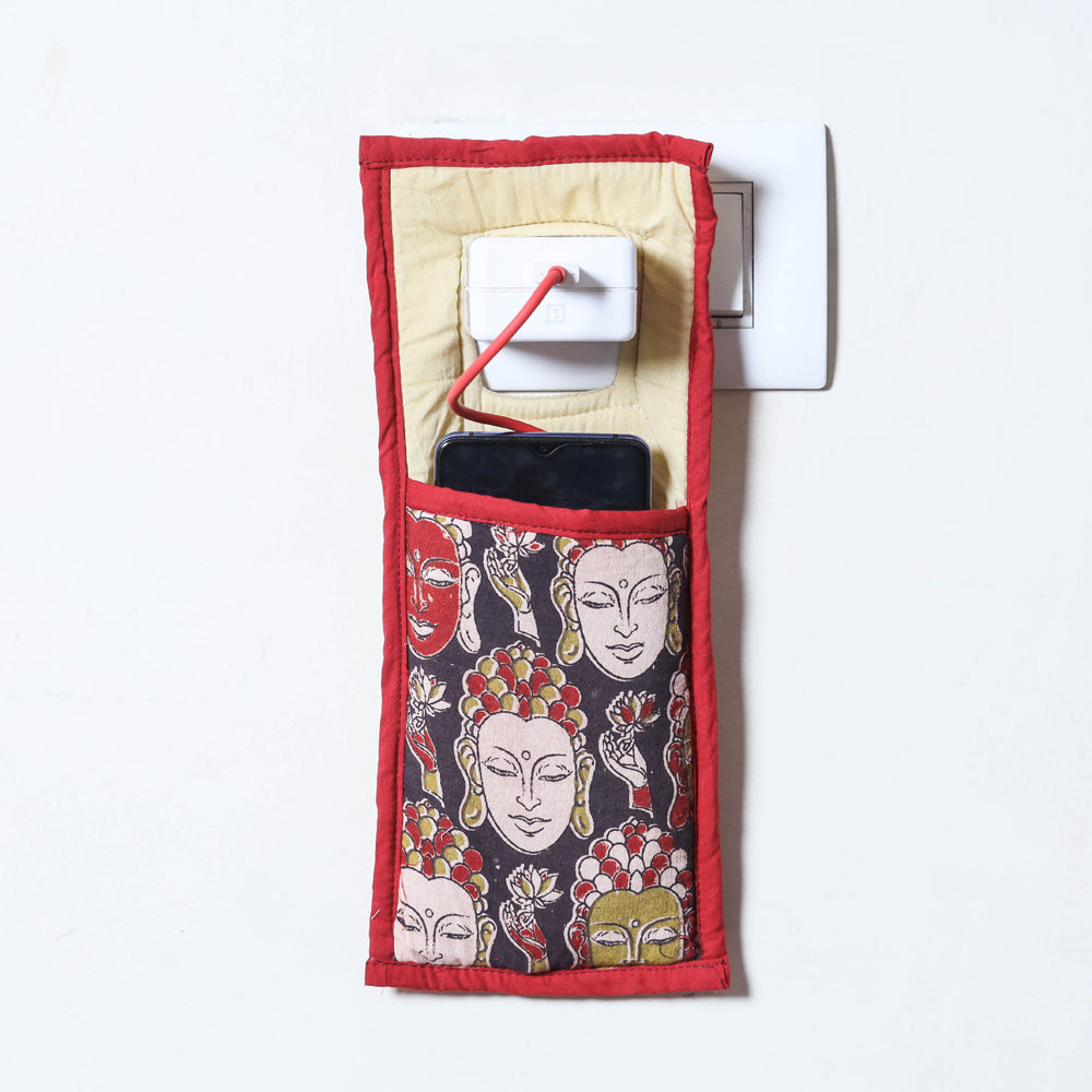 Multicolor Handmade Cotton Fabric Mobile Charging Holder 