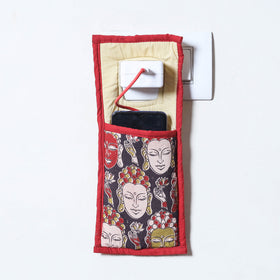 Multicolor Handmade Cotton Fabric Mobile Charging Holder 