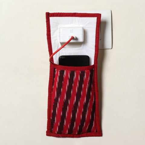 Multicolor Handmade Cotton Fabric Mobile Charging Holder 